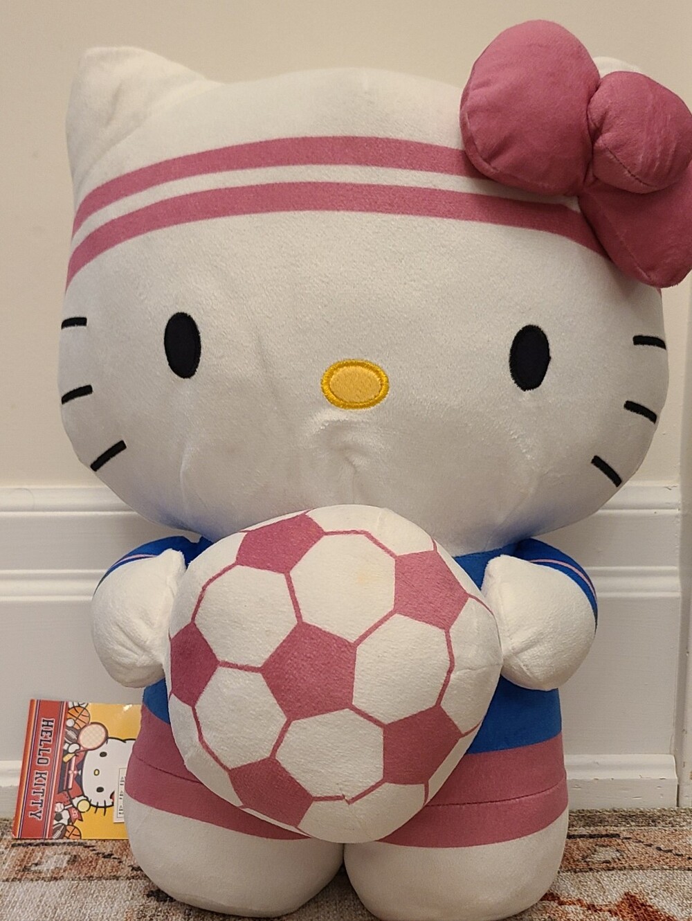 Hello Kitty Sanrio 16" Soccer Plush Cuddle Pillow - *BRAND NEW*